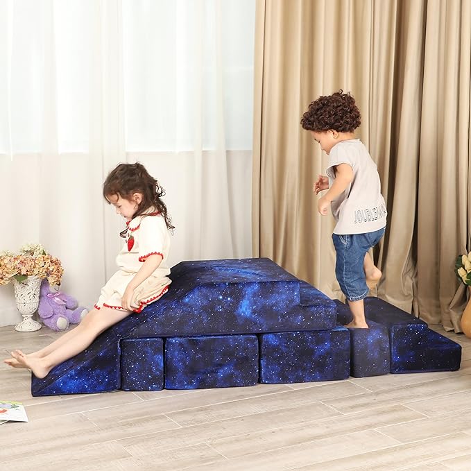 5pcs Kids Play Couch for Toddler, Nugget Couch for Toddlers, Imaginative Kids Couch Play Set, Dark Blue Universe