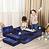 5pcs Kids Play Couch for Toddler, Nugget Couch for Toddlers, Imaginative Kids Couch Play Set, Dark Blue Universe